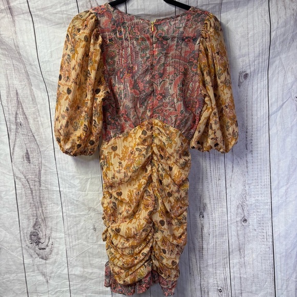 ASOS Floral Puff Sleeve Dress with shirred skirt 6 - Picture 7 of 7